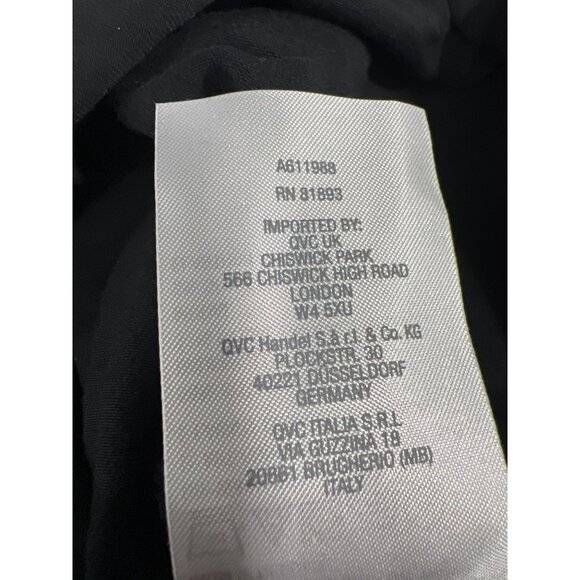 Isaac Mizrahi Live! Solid Printed Mock Neck Top Pitch Black Womens Size Medium - Picture 5 of 6